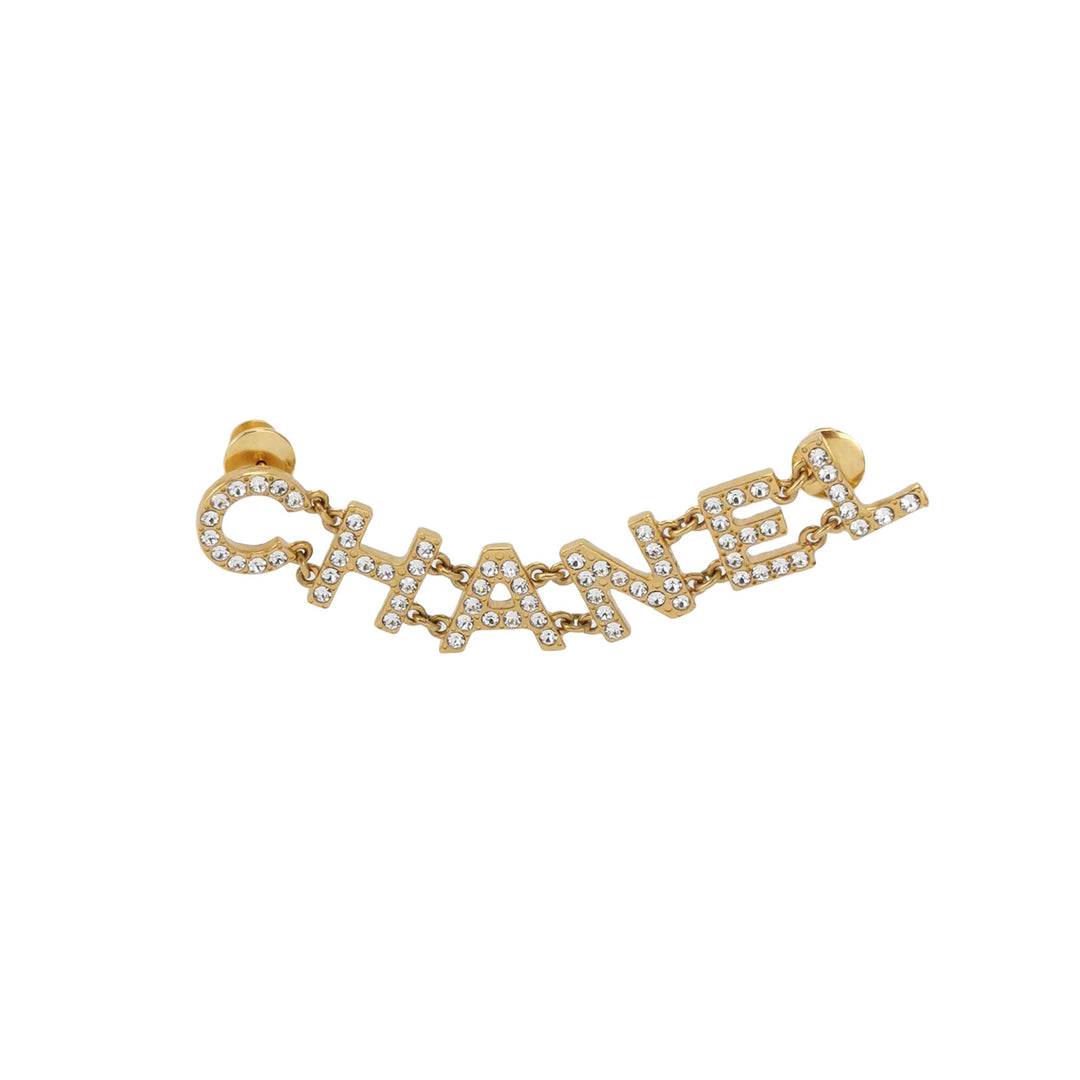 Chanel 2020 Strass Letter Logo Brooch