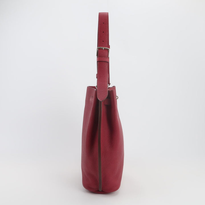 Hermès So Kelly 22 Q5 Rouge Casaque Clemence Leather Bag