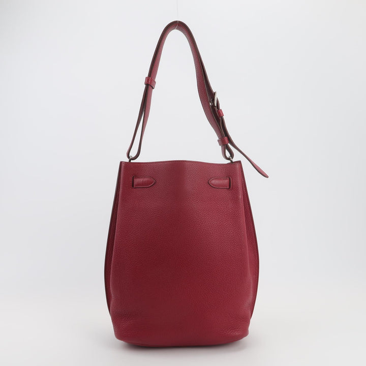 Hermès So Kelly 22 Q5 Rouge Casaque Clemence Leather Bag