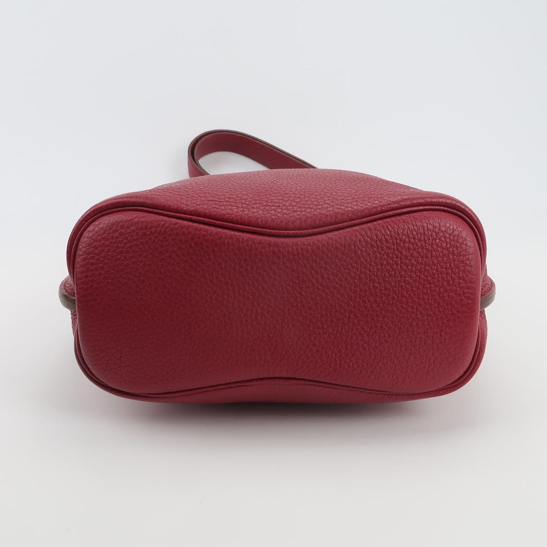 Hermès So Kelly 22 Q5 Rouge Casaque Clemence Leather Bag