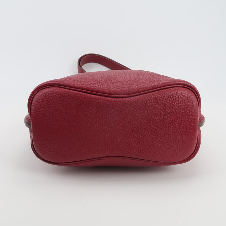 Hermès So Kelly 22 Q5 Rouge Casaque Clemence Leather Bag