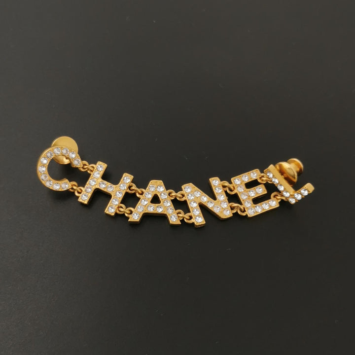 Chanel 2020 Strass Letter Logo Brooch