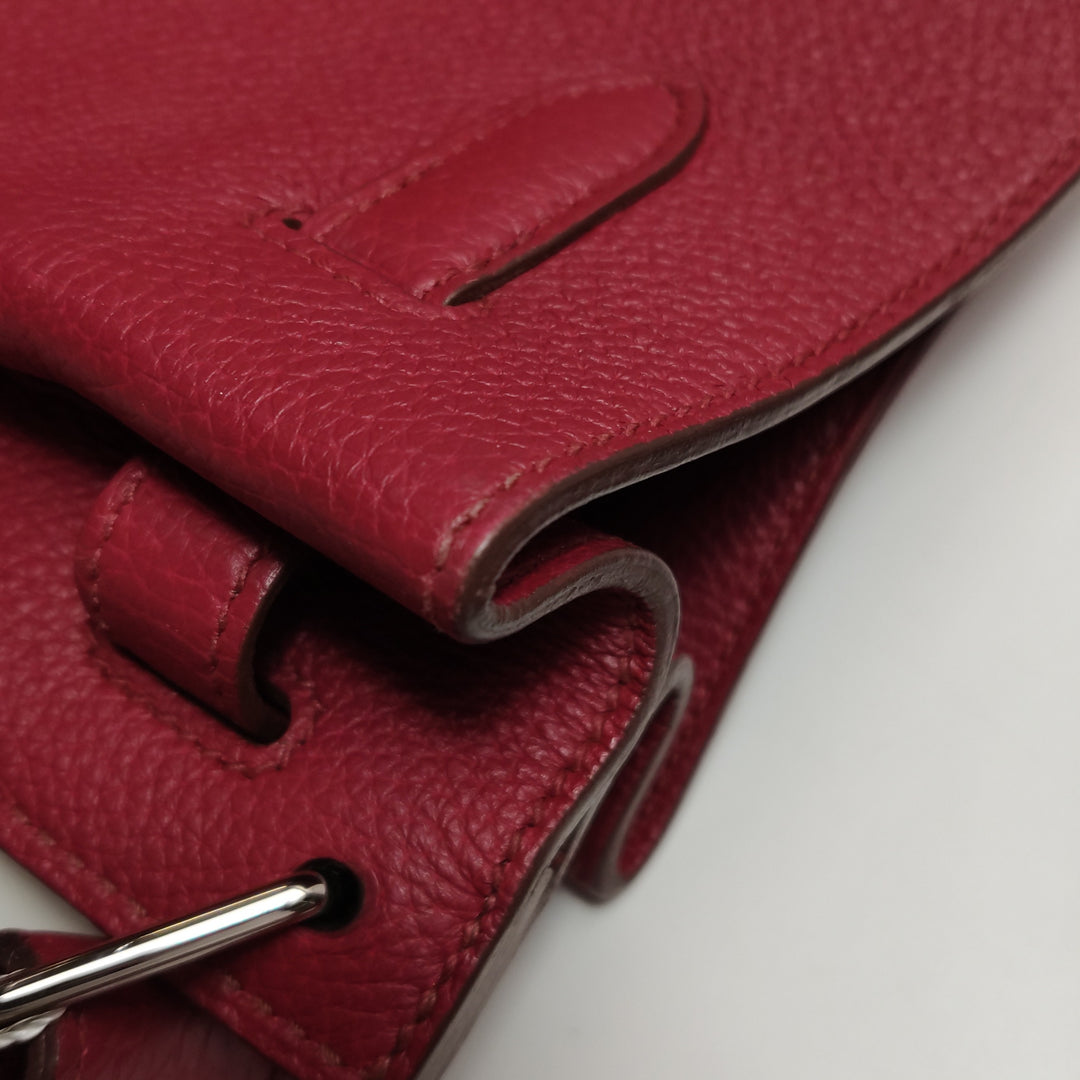 Hermès So Kelly 22 Q5 Rouge Casaque Clemence Leather Bag