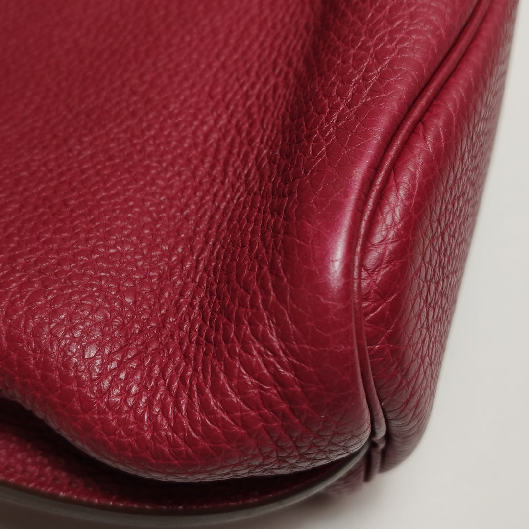 Hermès So Kelly 22 Q5 Rouge Casaque Clemence Leather Bag