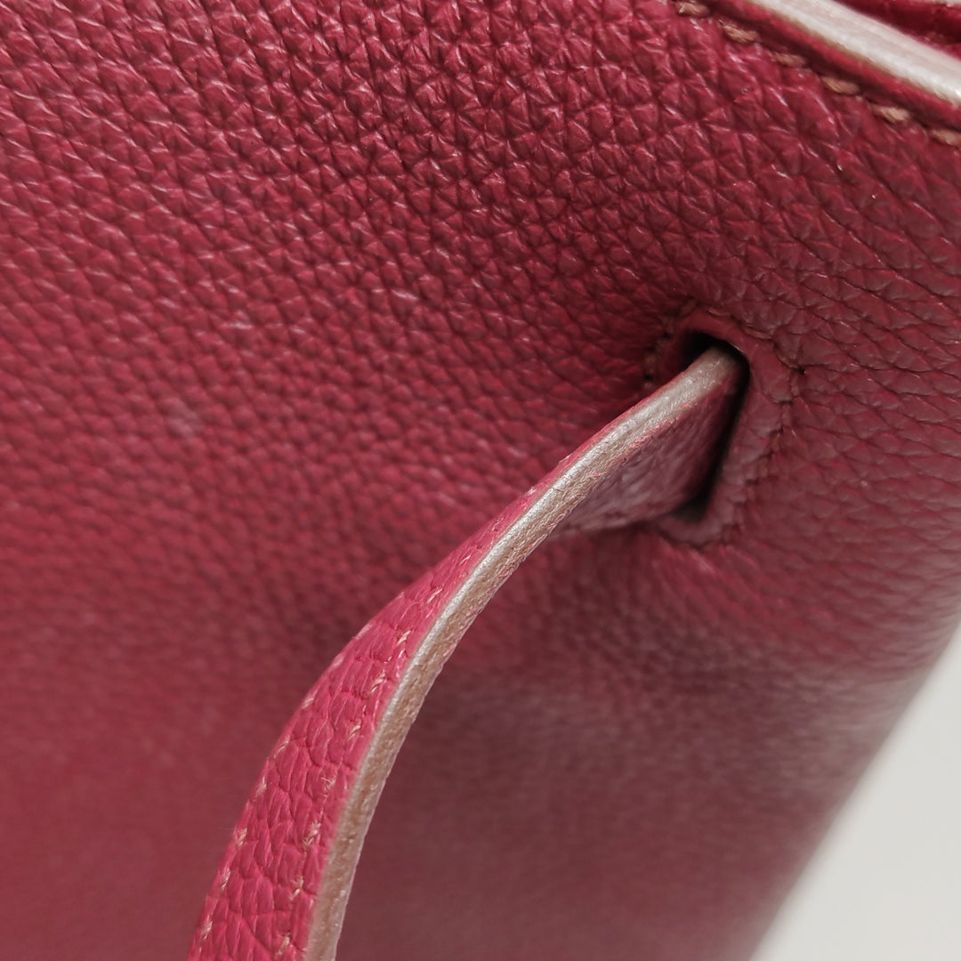 Hermès So Kelly 22 Q5 Rouge Casaque Clemence Leather Bag