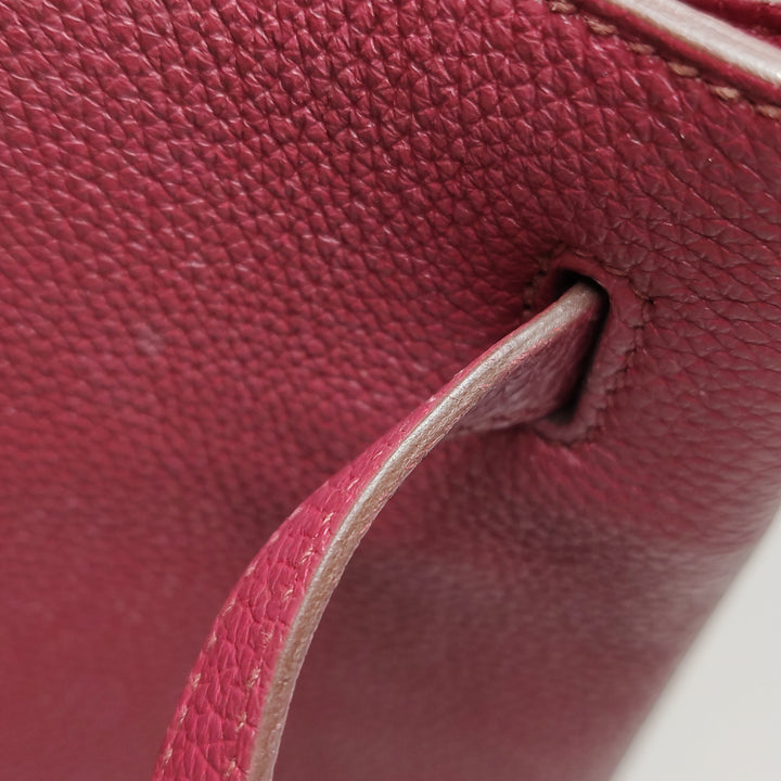 Hermès So Kelly 22 Q5 Rouge Casaque Clemence Leather Bag