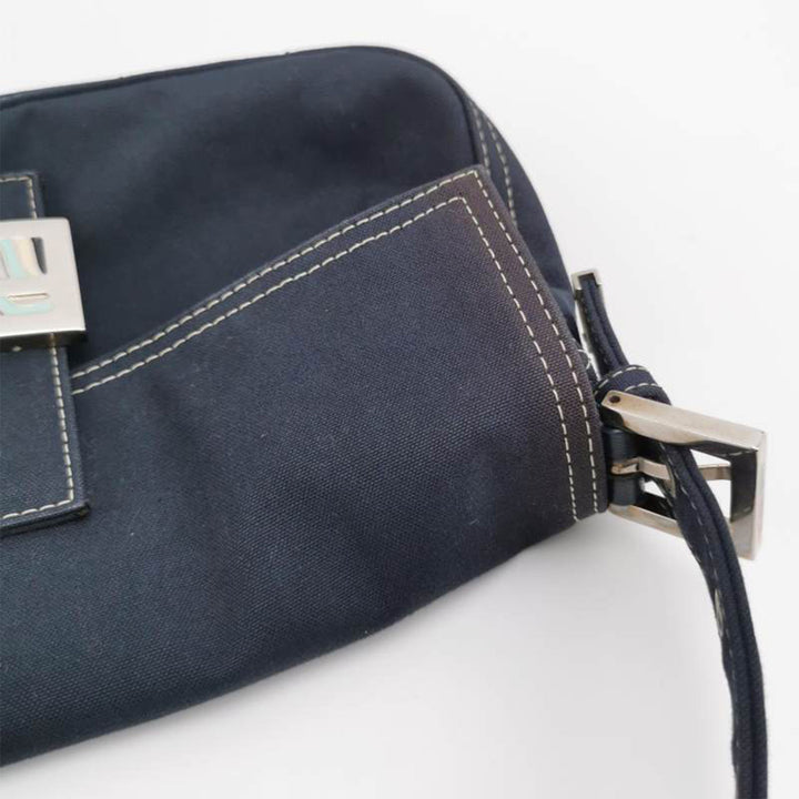 Fendi Baguette Handbag in Blue Canvas