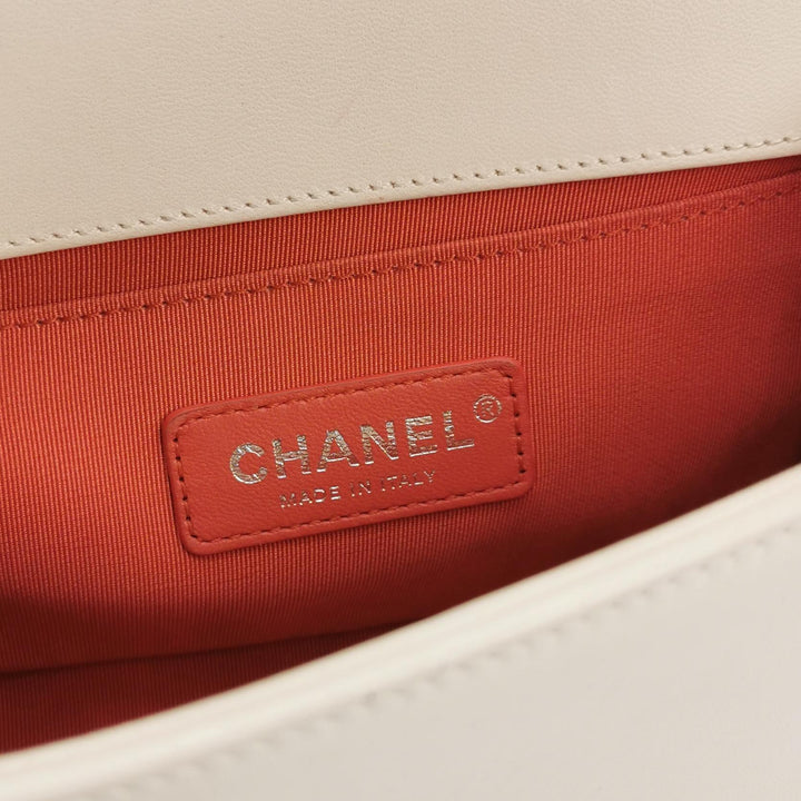 Chanel Small Sequin Boy Bag In White