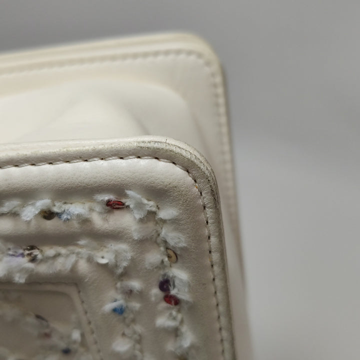 Chanel Small Sequin Boy Bag In White