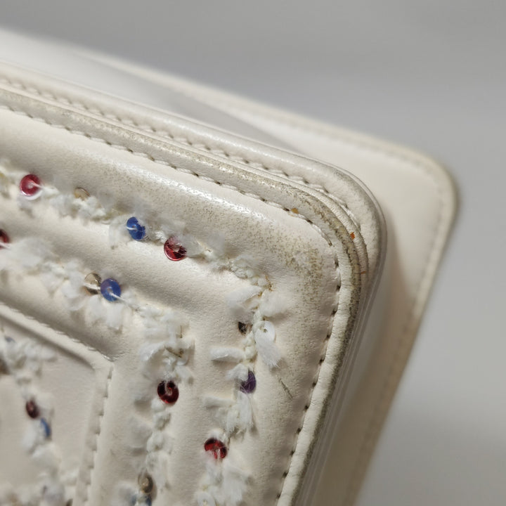 Chanel Small Sequin Boy Bag In White