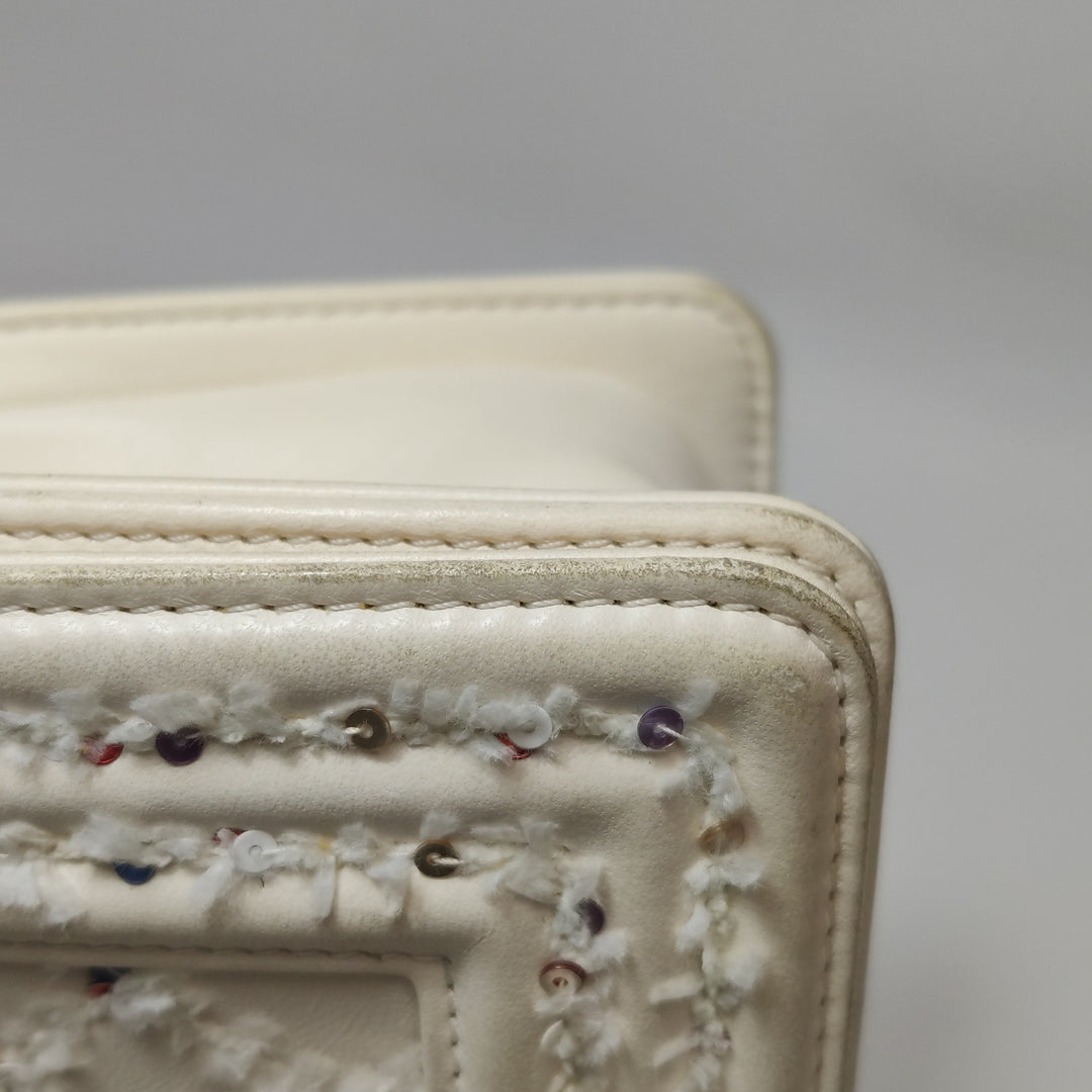 Chanel Small Sequin Boy Bag In White