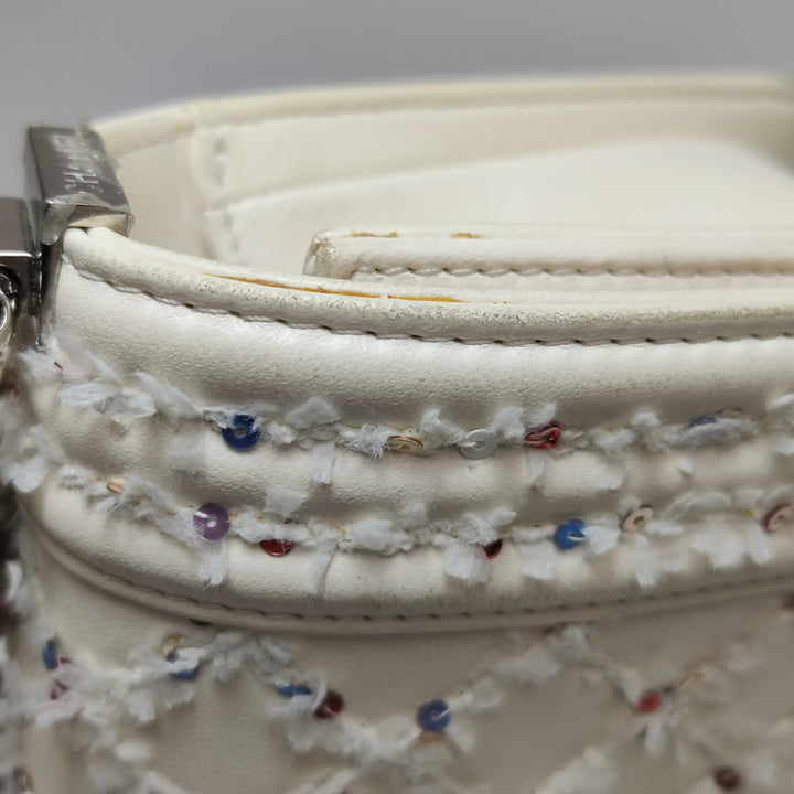 Chanel Small Sequin Boy Bag In White
