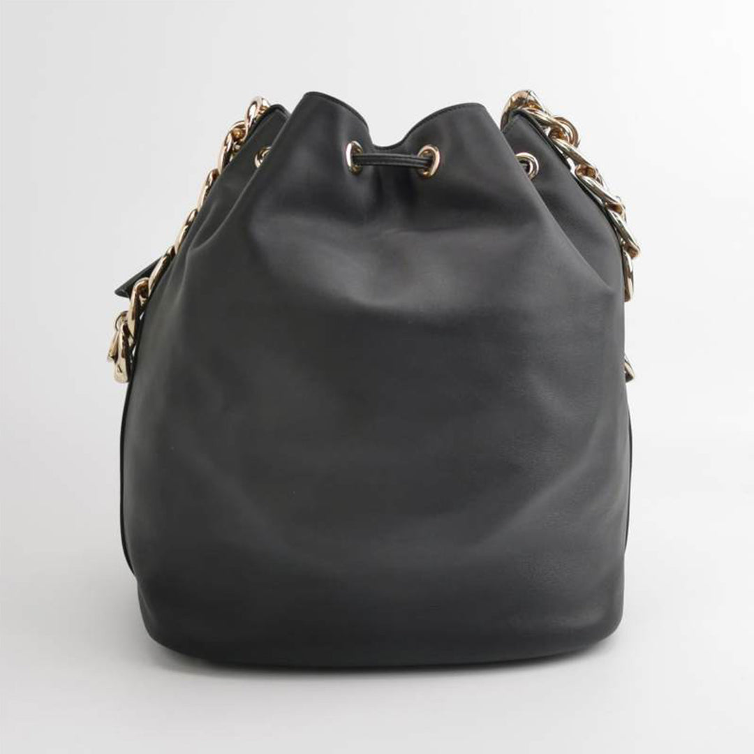 Dior Bucket handbag In Black Leather Gold Hardware