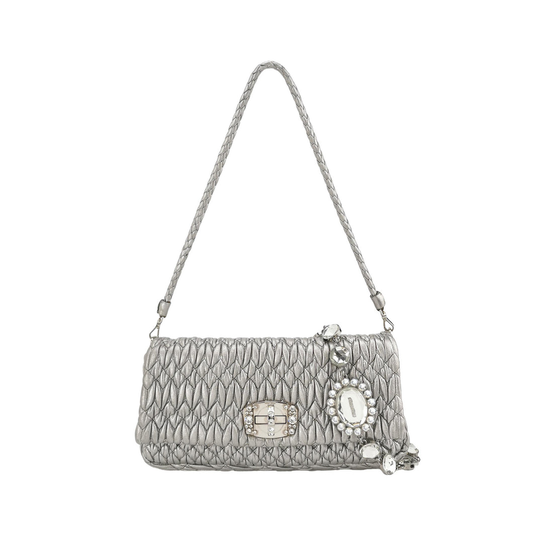 Miu Miu Matelasse Nappa Crystal Chain Shoulder Bag