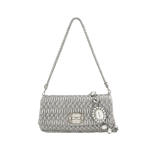 Miu Miu Matelasse Nappa Crystal Chain Shoulder Bag