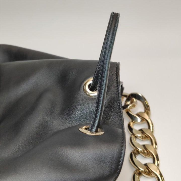 Dior Bucket handbag In Black Leather Gold Hardware