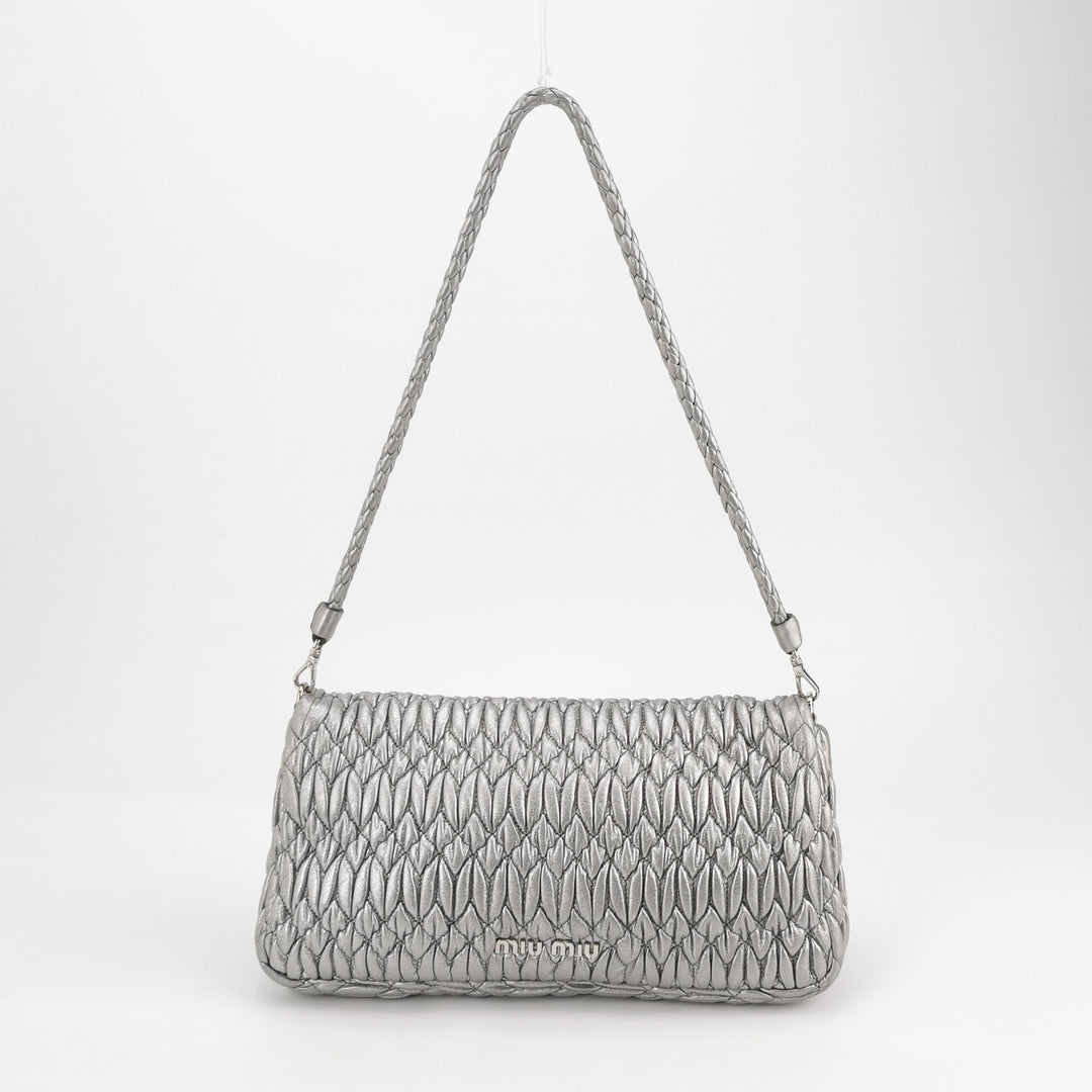 Miu Miu Matelasse Nappa Crystal Chain Shoulder Bag
