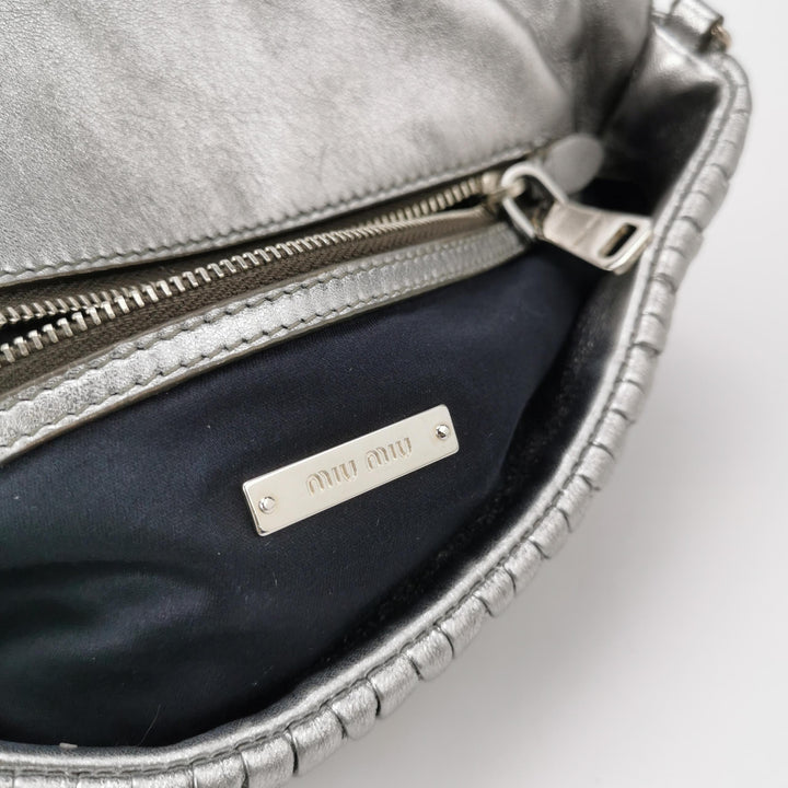 Miu Miu Matelasse Nappa Crystal Chain Shoulder Bag
