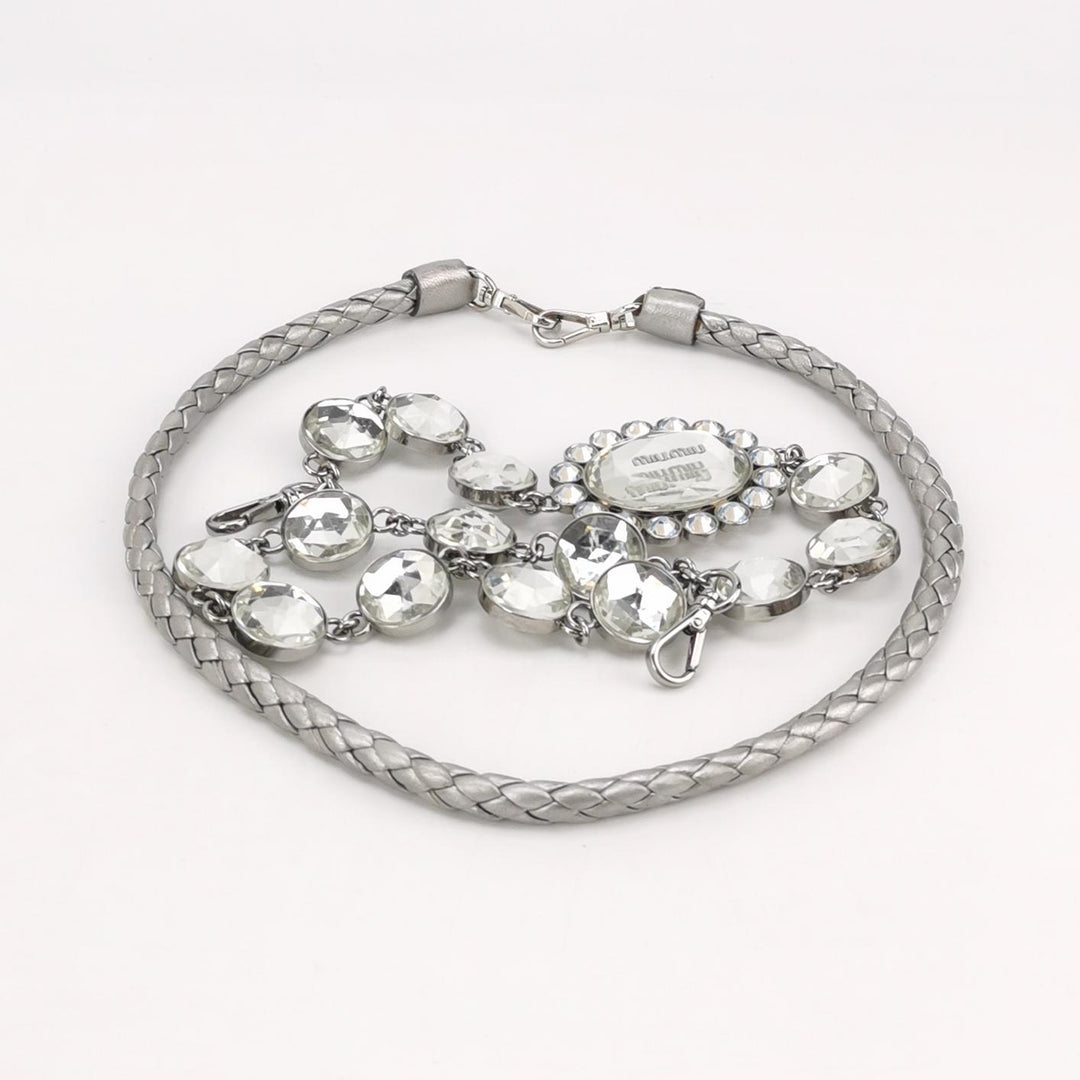 Miu Miu Matelasse Nappa Crystal Chain Shoulder Bag