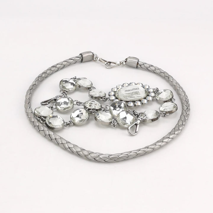 Miu Miu Matelasse Nappa Crystal Chain Shoulder Bag