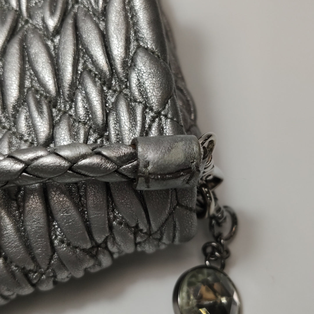Miu Miu Matelasse Nappa Crystal Chain Shoulder Bag
