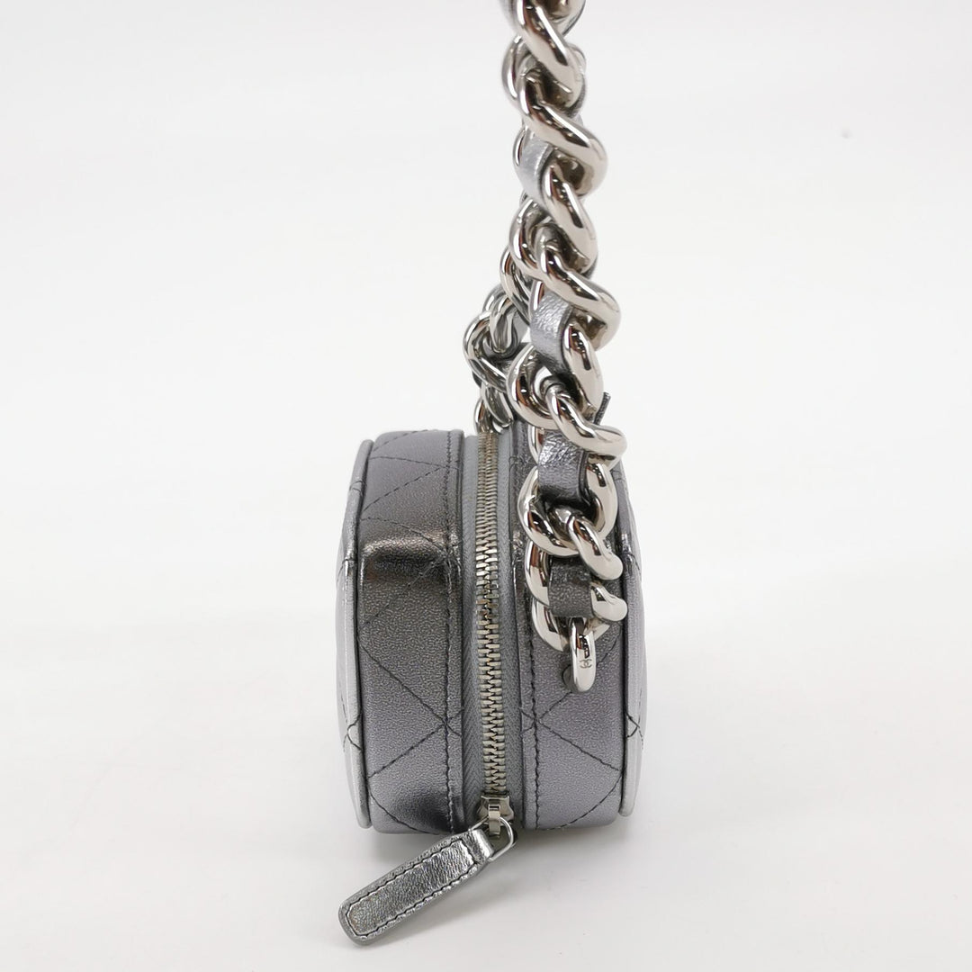 Chanel Coco Punk Cube Shoulder Bag Silver Leather