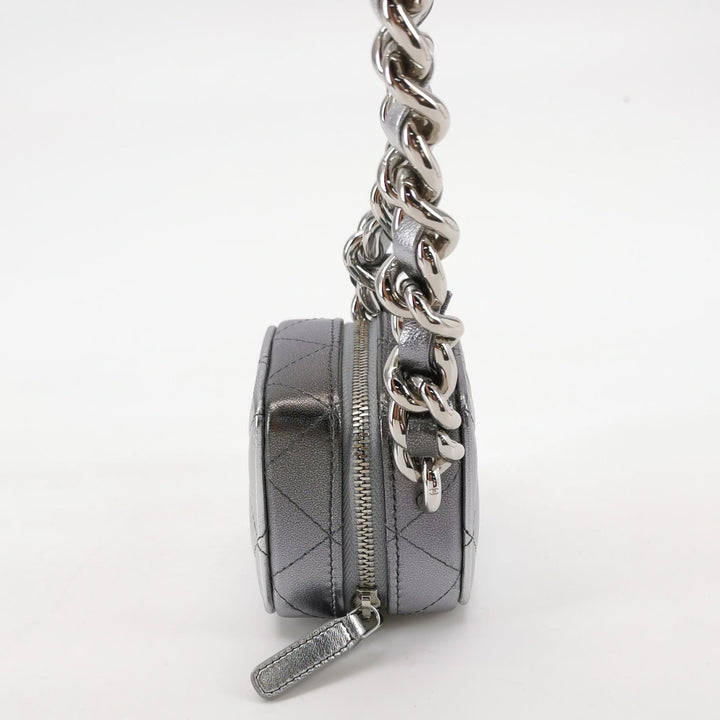 Chanel Coco Punk Cube Shoulder Bag Silver Leather