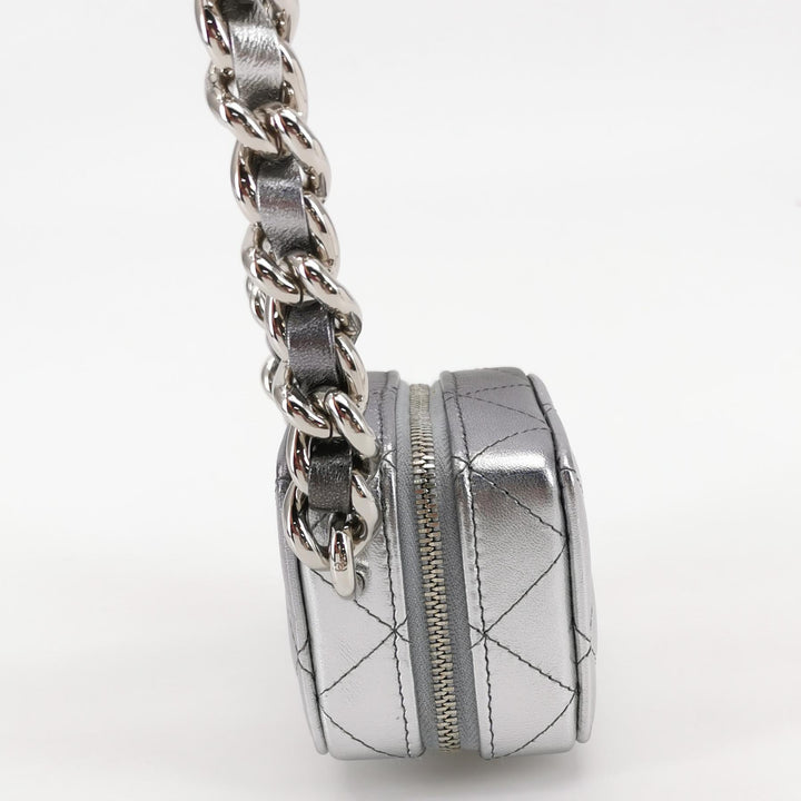 Chanel Coco Punk Cube Shoulder Bag Silver Leather
