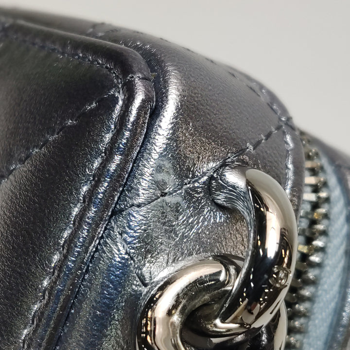 Chanel Coco Punk Cube Shoulder Bag Silver Leather