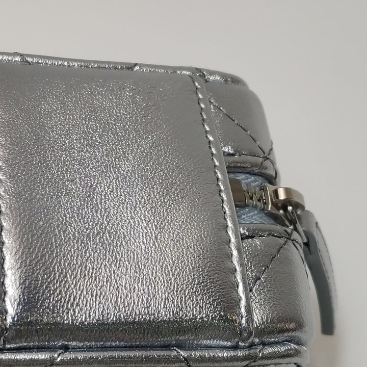 Chanel Coco Punk Cube Shoulder Bag Silver Leather