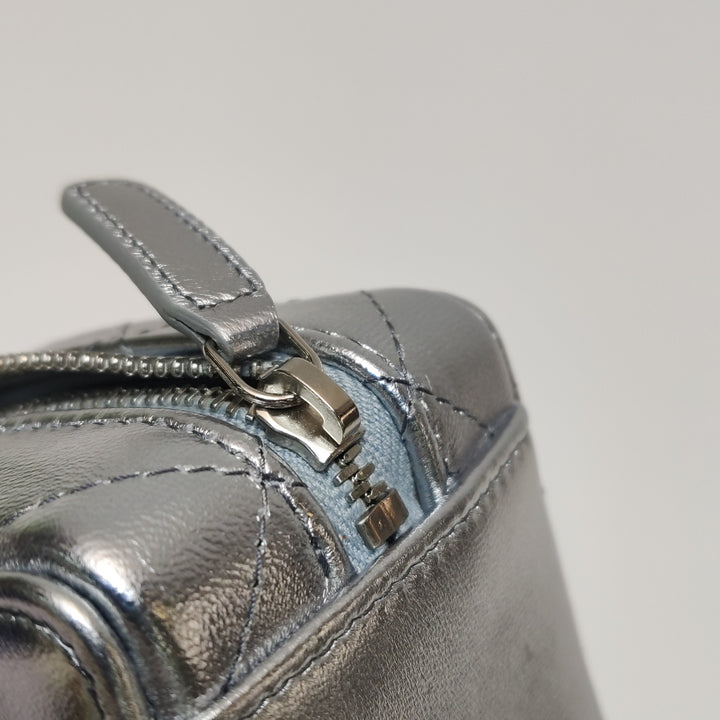 Chanel Coco Punk Cube Shoulder Bag Silver Leather