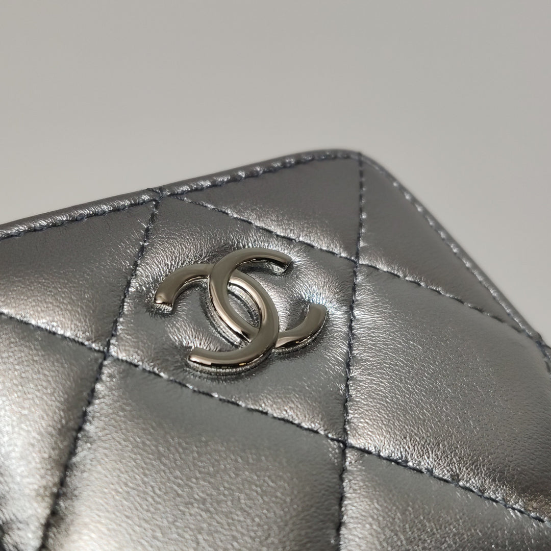 Chanel Coco Punk Cube Shoulder Bag Silver Leather