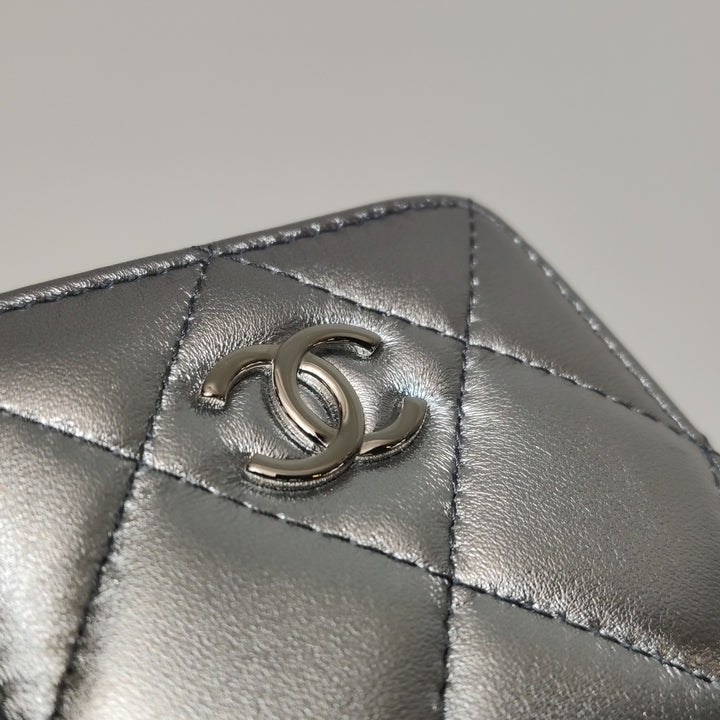 Chanel Coco Punk Cube Shoulder Bag Silver Leather
