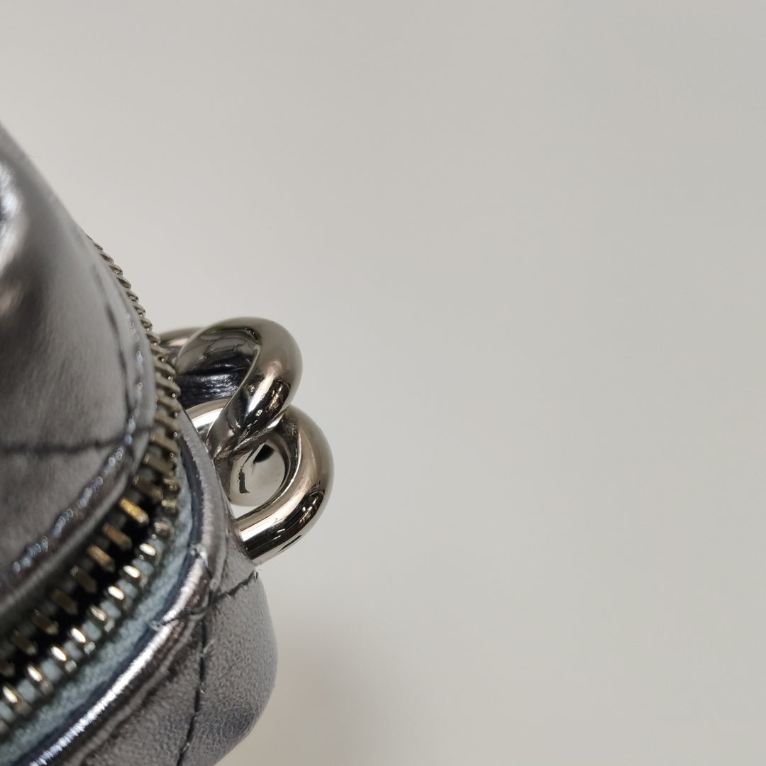 Chanel Coco Punk Cube Shoulder Bag Silver Leather