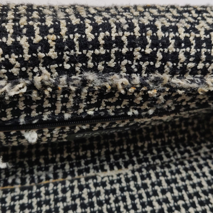 Chanel Single Flap In Grey Brown Leather And Tweed Bag