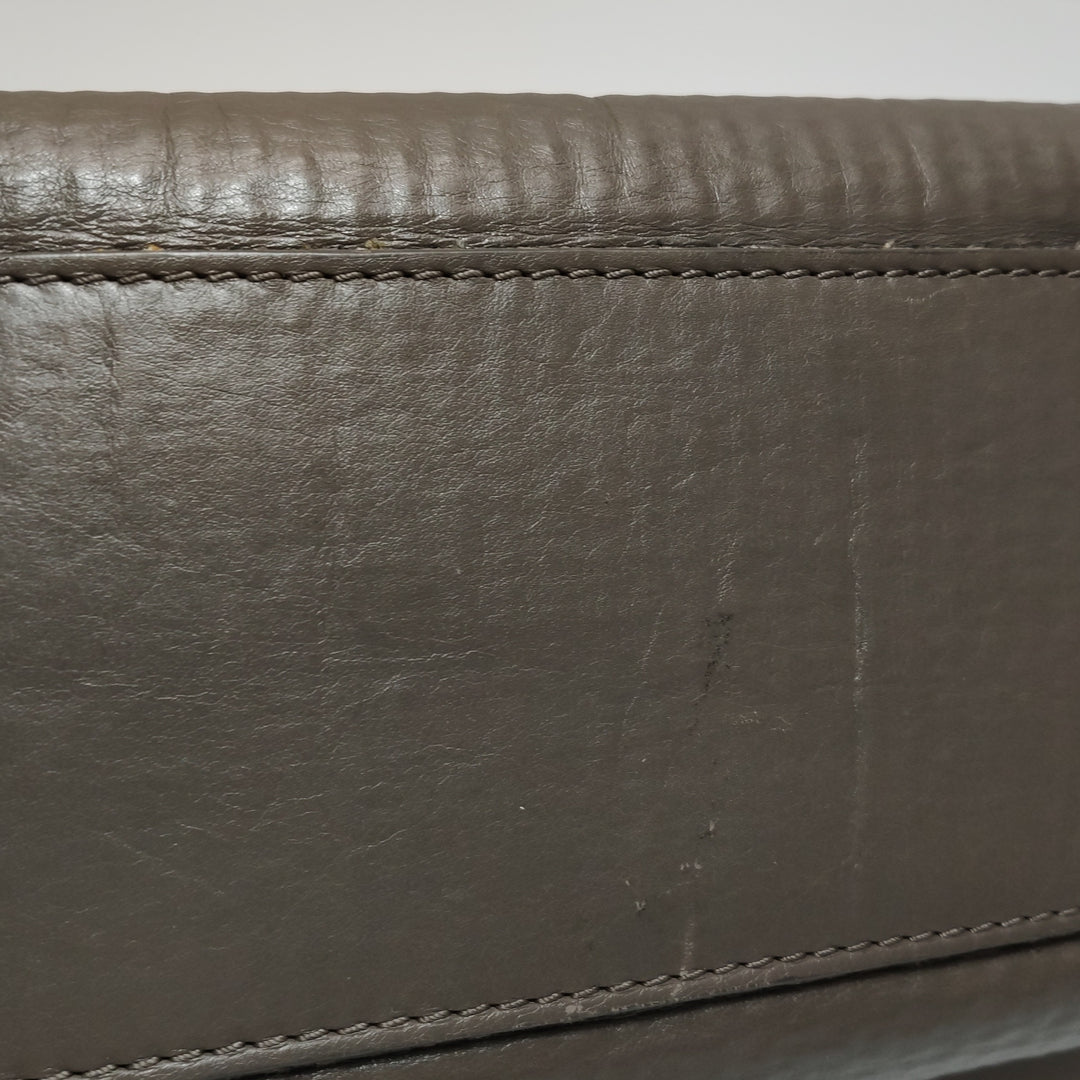 Chanel Single Flap In Grey Brown Leather And Tweed Bag