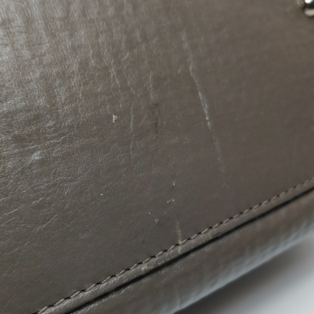 Chanel Single Flap In Grey Brown Leather And Tweed Bag