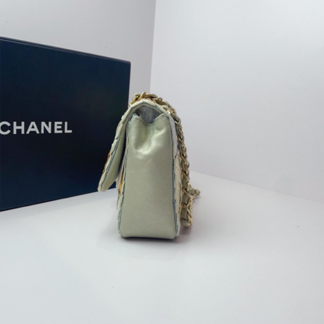 Chanel *Rare* Rafia Multi Colour CC Logo Flap Bag