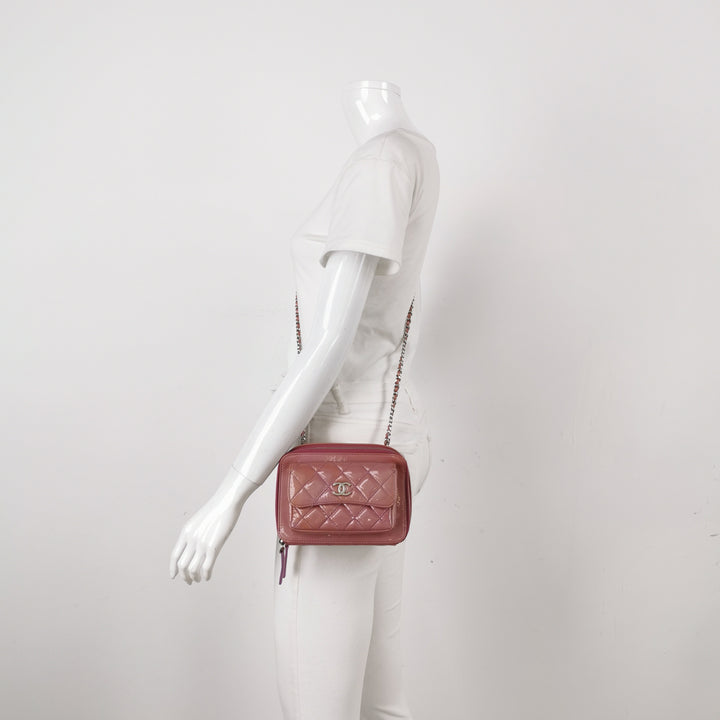 Chanel Camera Case Bag In Pink Purple Patent