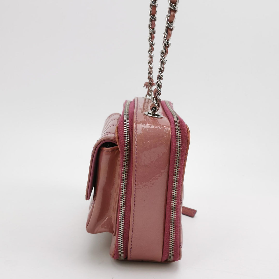 Chanel Camera Case Bag In Pink Purple Patent