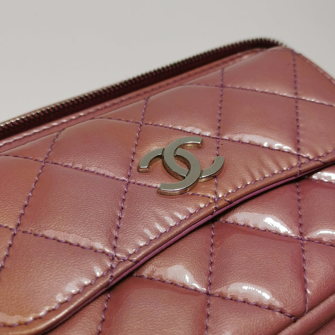 Chanel Camera Case Bag In Pink Purple Patent