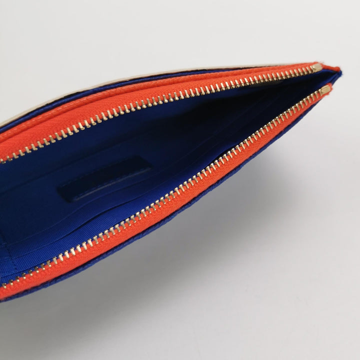 Chanel Caviar Quilted CC Filigree Long Wallet Blue Red White