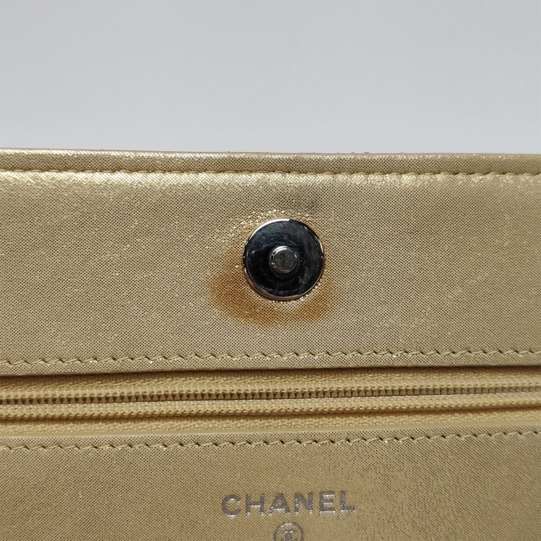 Chanel Wallet on Chain Star Embossed Gold Colour Lambskin