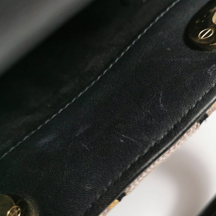 Dior Lady Dior In Multi-colour Fabric With Beads Love Heart Handbag