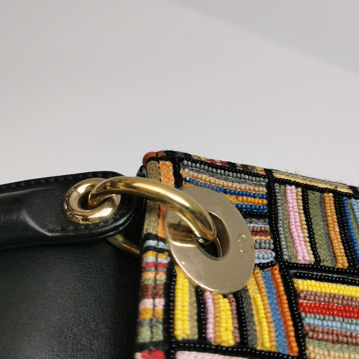 Dior Lady Dior In Multi-colour Fabric With Beads Love Heart Handbag