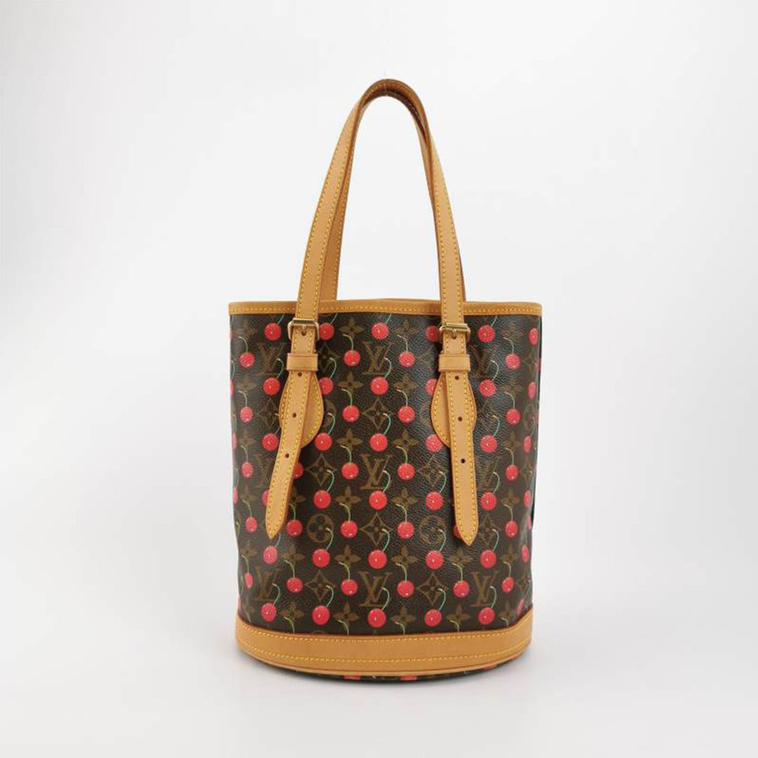 Louis Vuitton 2005 Made Takashi Murakami Collaborations Monogram Cherry Bucket Pochette Brown