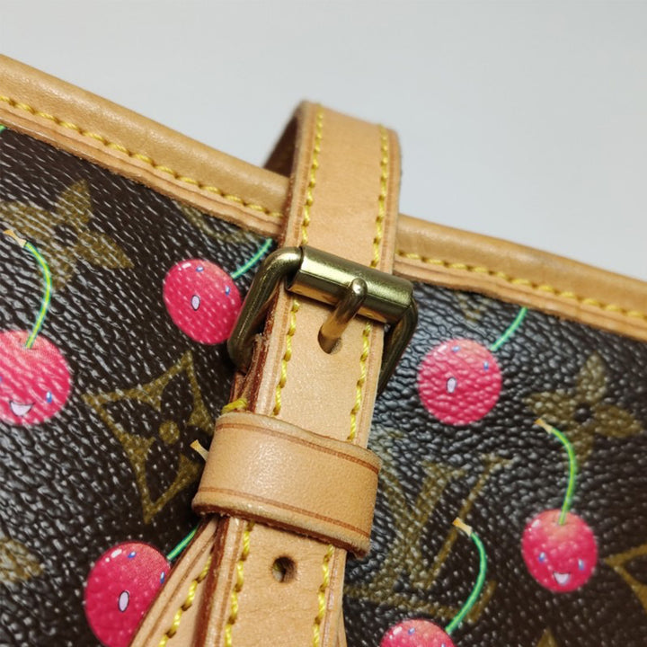 Louis Vuitton 2005 Made Takashi Murakami Collaborations Monogram Cherry Bucket Pochette Brown