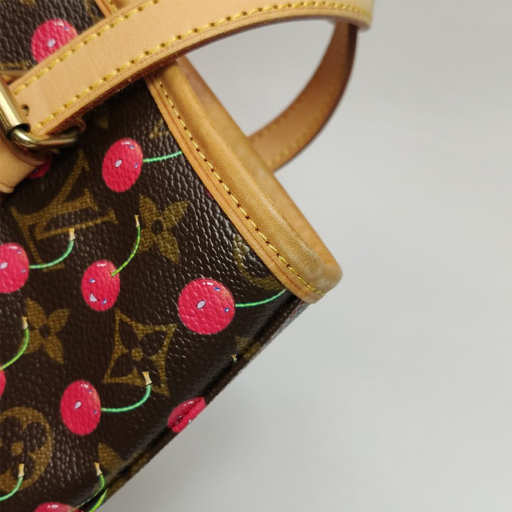 Louis Vuitton 2005 Made Takashi Murakami Collaborations Monogram Cherry Bucket Pochette Brown