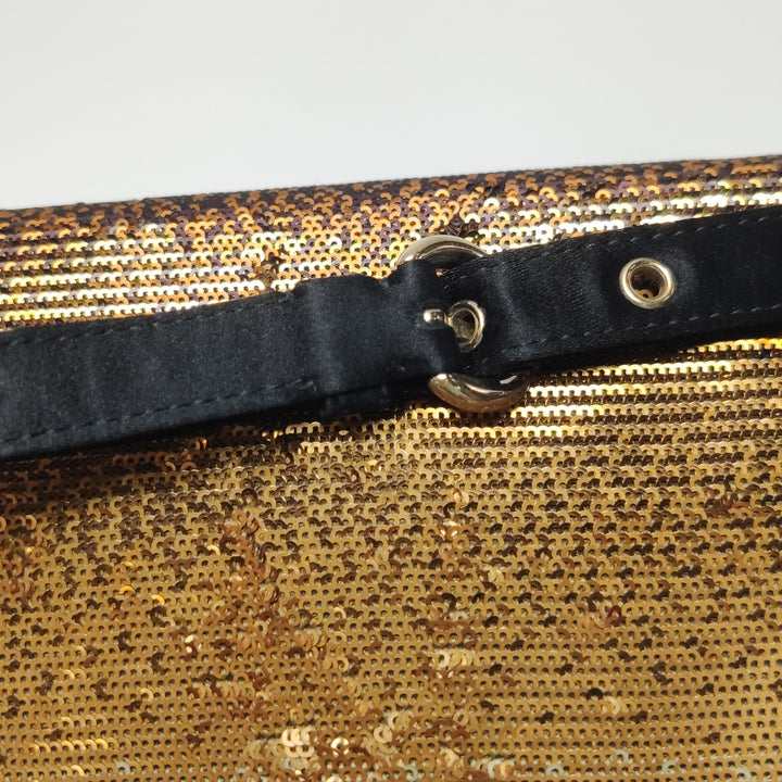 Dior Mini Lady Dior Tote In Gold Black Sequin and Satin