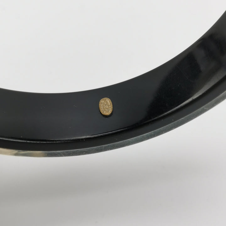 Chanel CC Black Resin Bangle Bracelet
